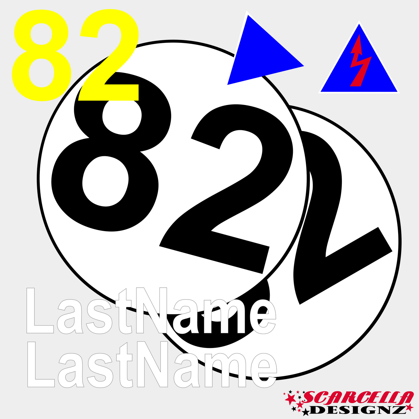 Basic Magnetic Track Day with 2 Colour Round Background (2 Numbers)