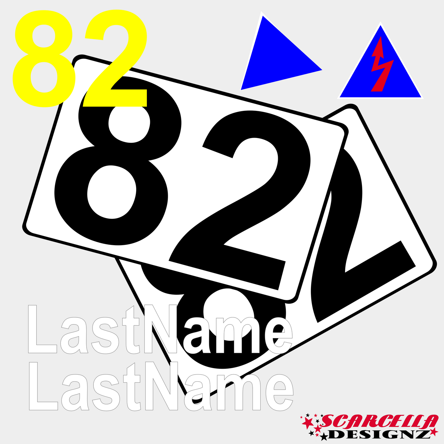 Basic Track Day with 2 Colour Rectangle Background (2 Numbers)