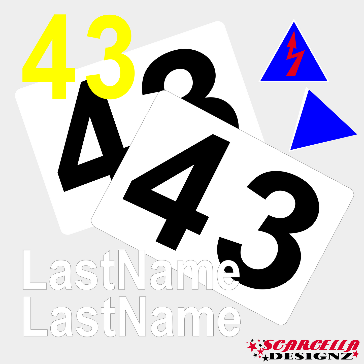 Basic Track Day with Rectangle Background (2 Numbers)