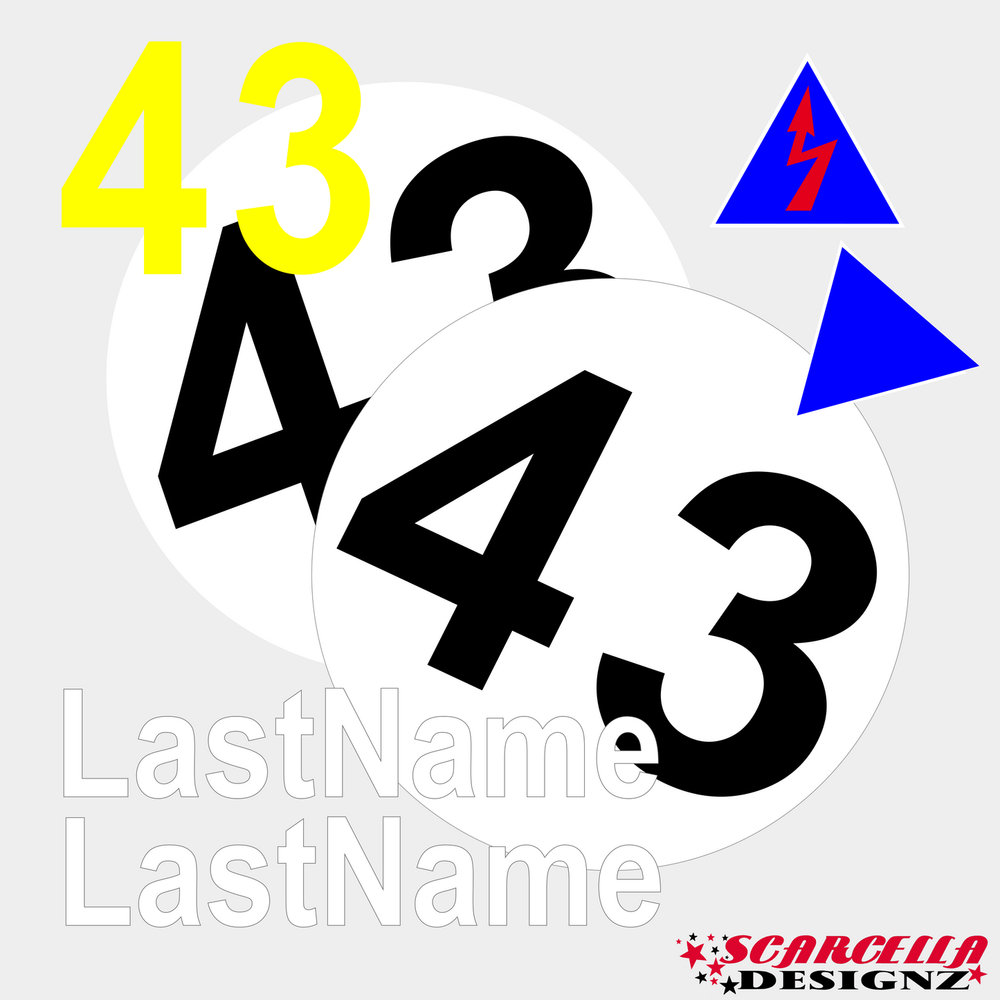 Basic Magnetic Track Day with Round Background (2 Numbers)