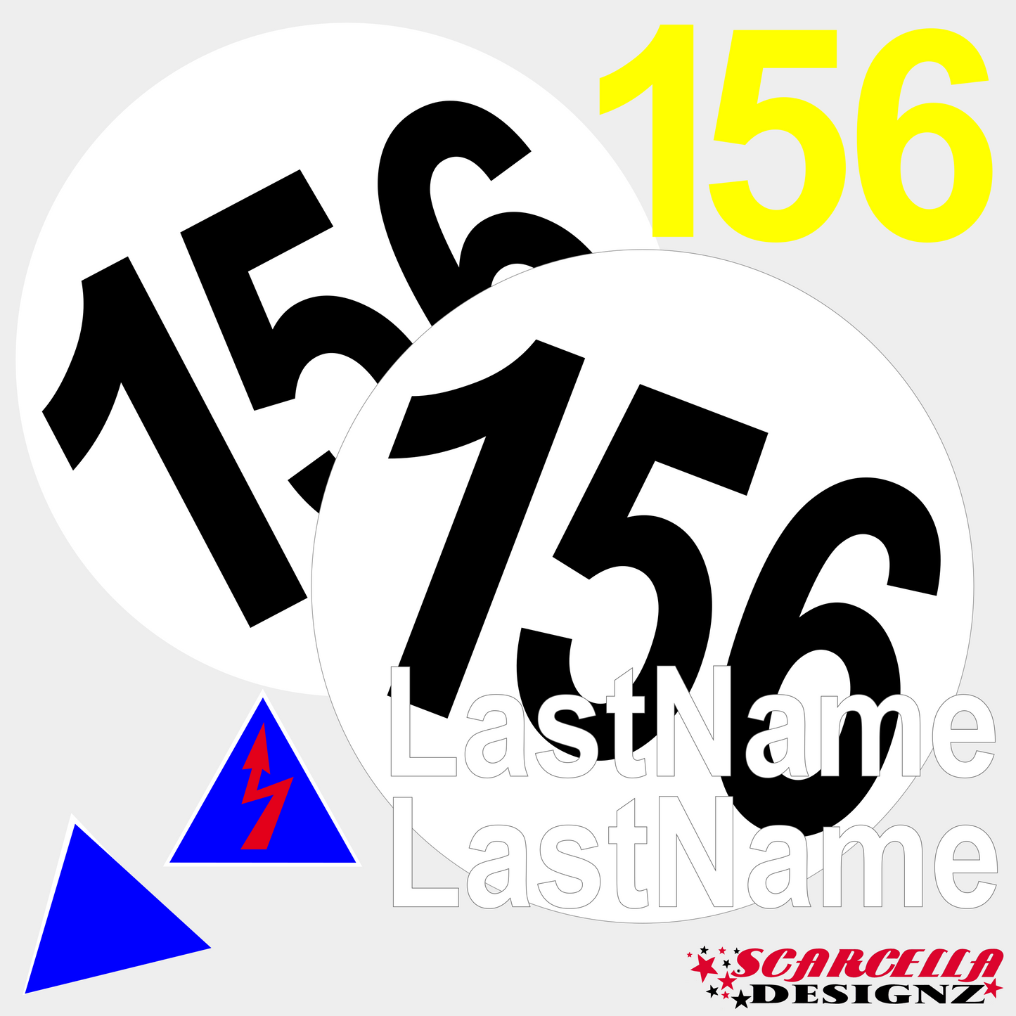Basic Magnetic Track Day with Round Background (3 Numbers)