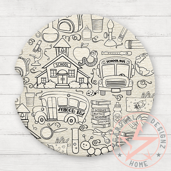 Round Car Coaster (School Designs)
