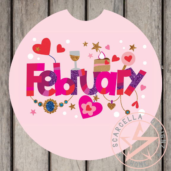 Round Car Coaster (Months of the Year Designs)