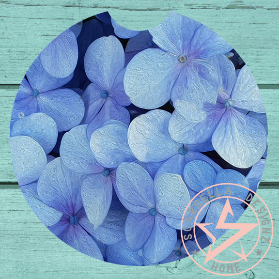 Round Car Coaster (Flower Designs)