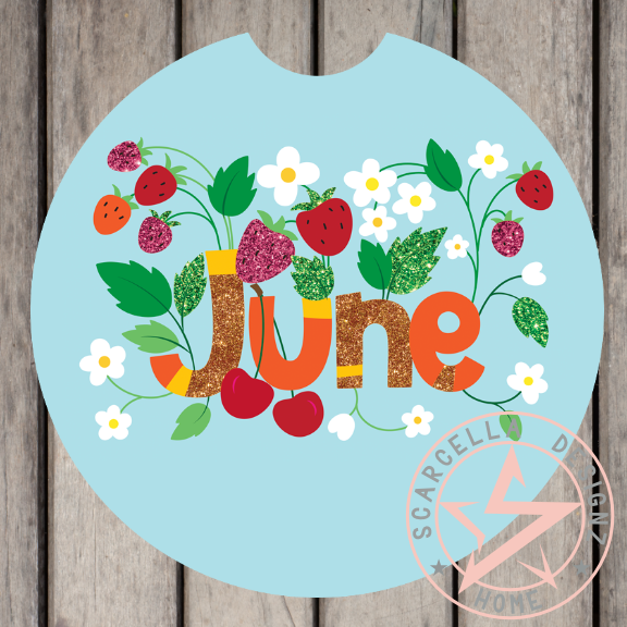Round Car Coaster (Months of the Year Designs)