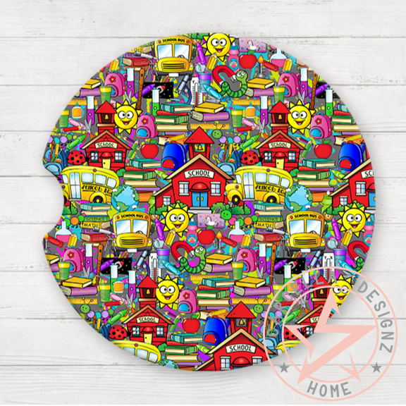 Round Car Coaster (School Designs)