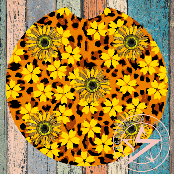 Round Car Coaster (Sunflower Designs)