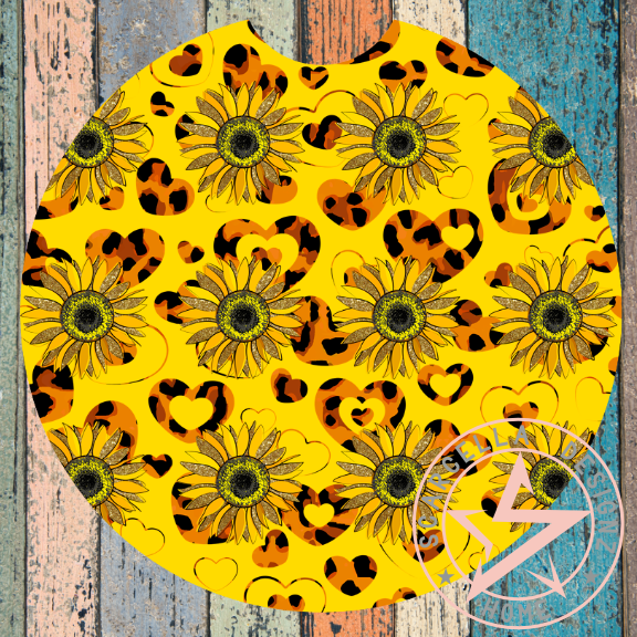 Round Car Coaster (Sunflower Designs)