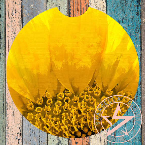 Round Car Coaster (Sunflower Designs)