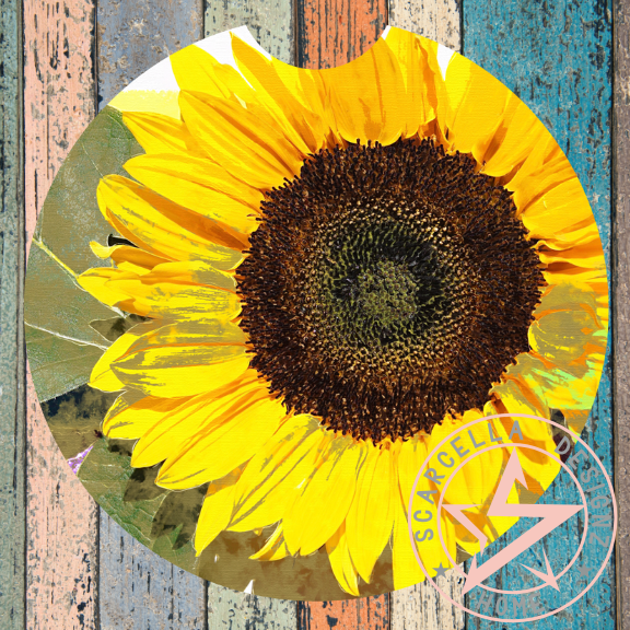 Round Car Coaster (Sunflower Designs)