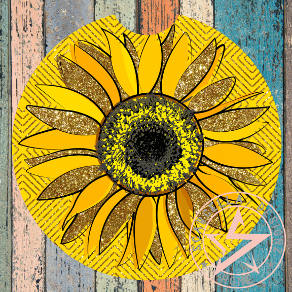 Round Car Coaster (Sunflower Designs)
