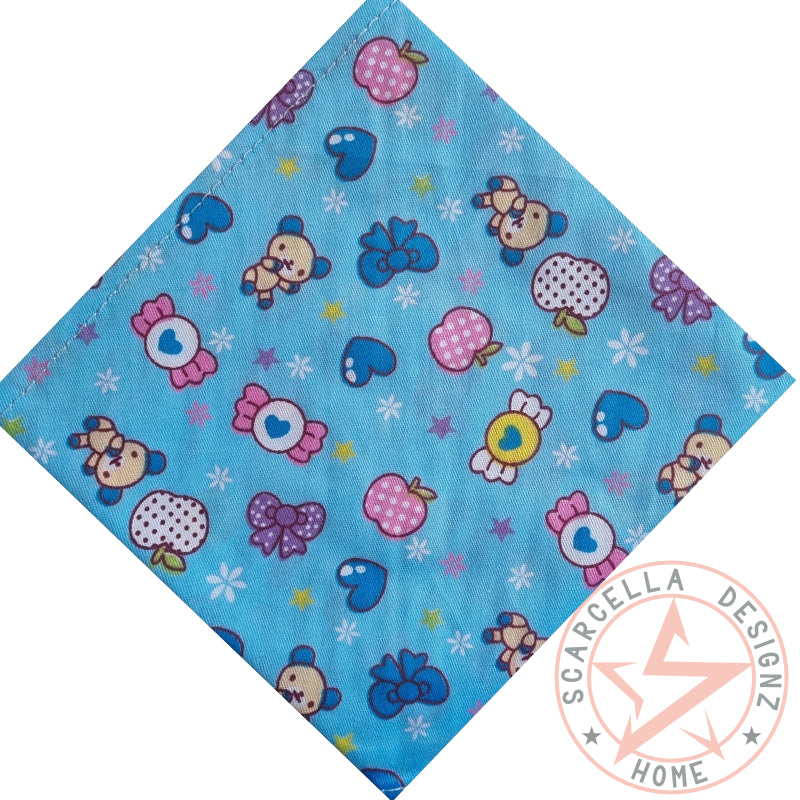 One Sided Printed Tie Up Cotton Pet Bandana