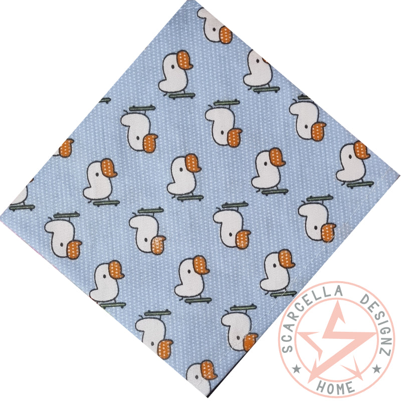 One Sided Printed Tie Up Cotton Pet Bandana