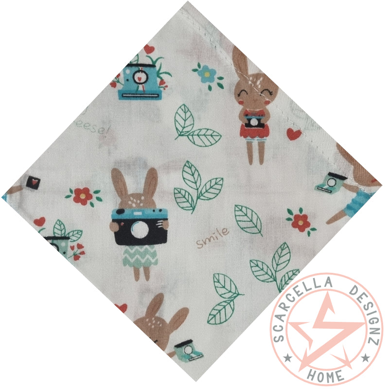 One Sided Printed Tie Up Cotton Pet Bandana