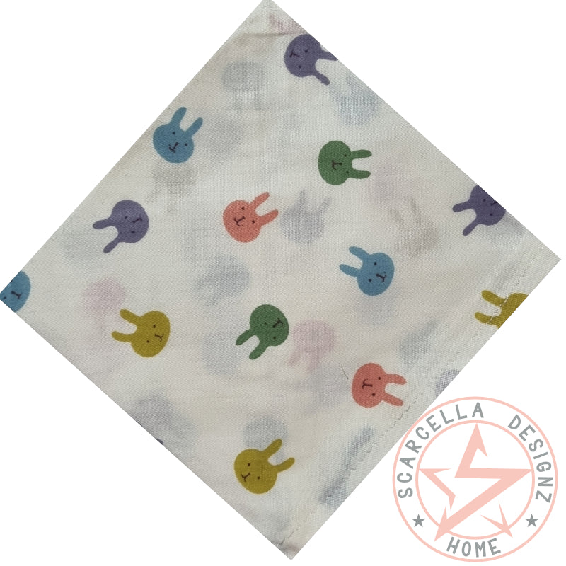 One Sided Printed Tie Up Cotton Pet Bandana