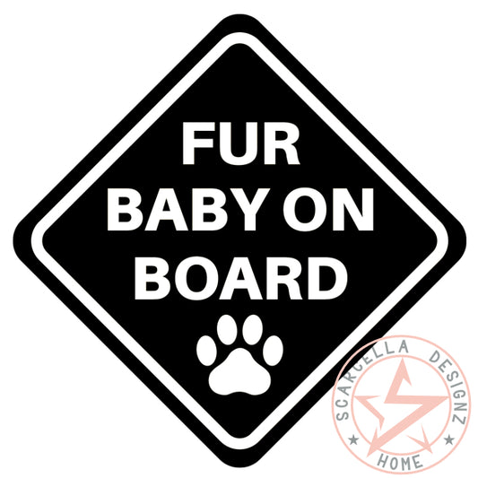 Fur Baby On Board 2 Vinyl Decal