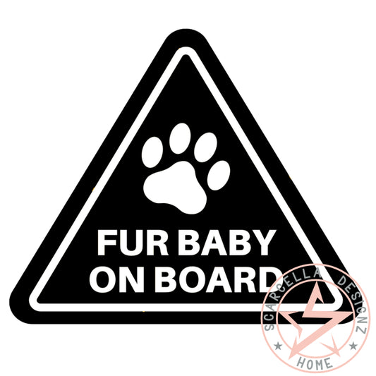 Fur Baby On Board 3 Vinyl Decal