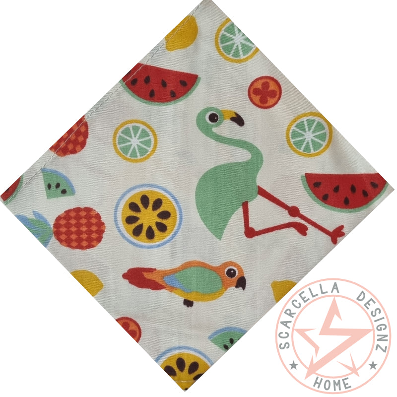 One Sided Printed Tie Up Cotton Pet Bandana