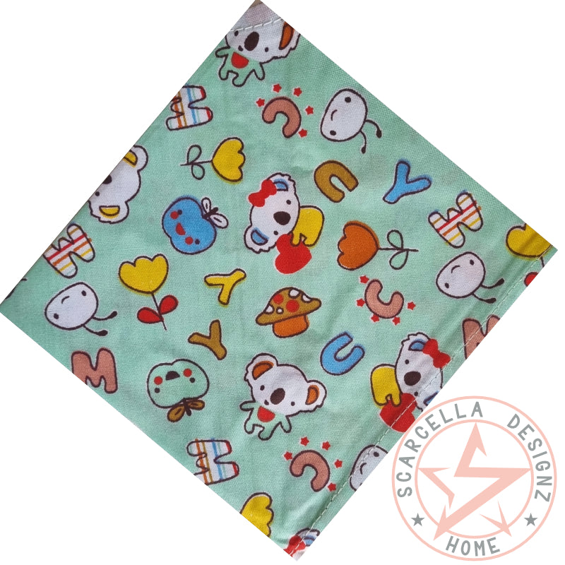 One Sided Printed Tie Up Cotton Pet Bandana