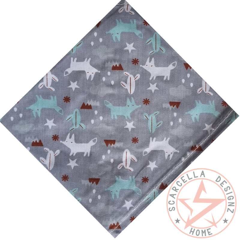 One Sided Printed Tie Up Cotton Pet Bandana