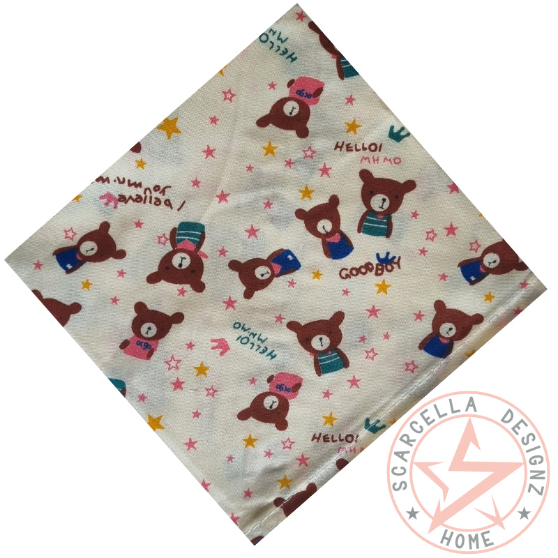 One Sided Printed Tie Up Cotton Pet Bandana