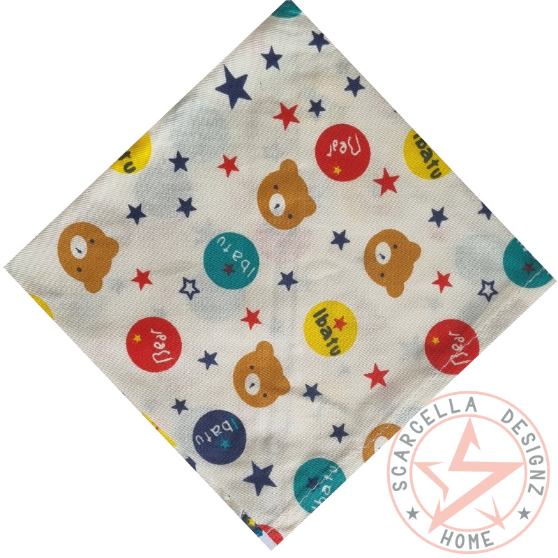 One Sided Printed Tie Up Cotton Pet Bandana