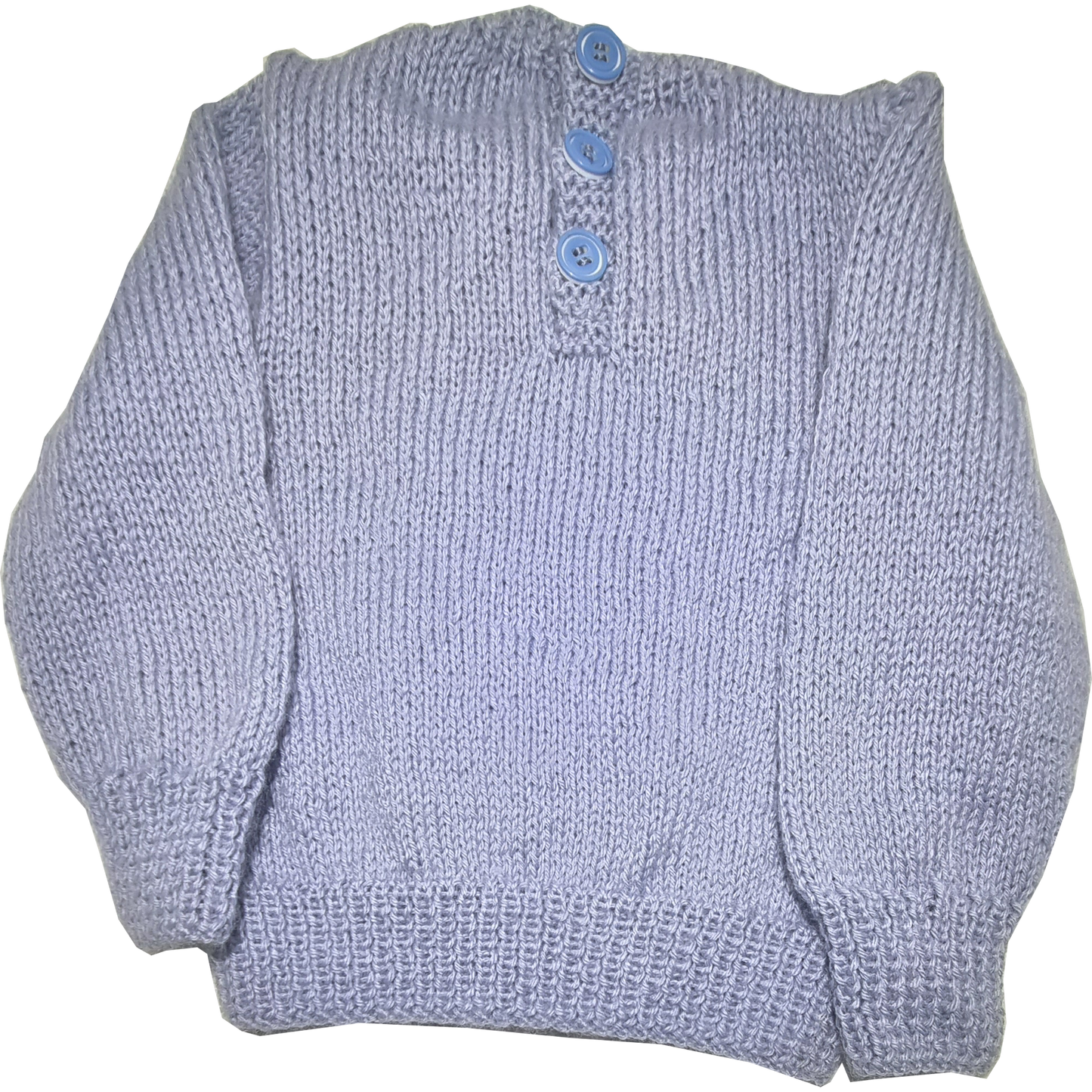 Hand Knitted Jumper Light Blue Jumper (Approx 3-6 months)