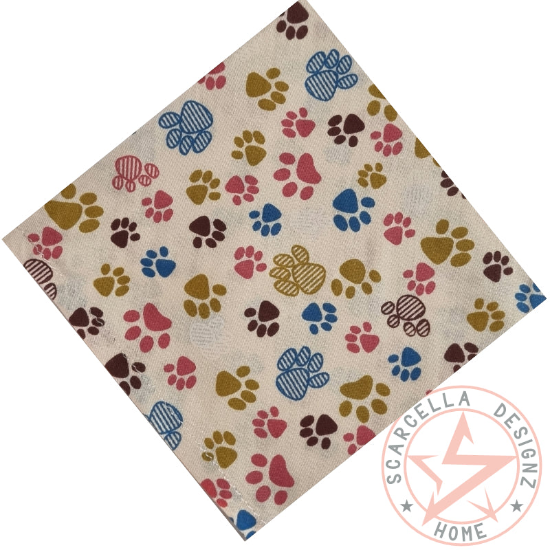 One Sided Printed Tie Up Cotton Pet Bandana