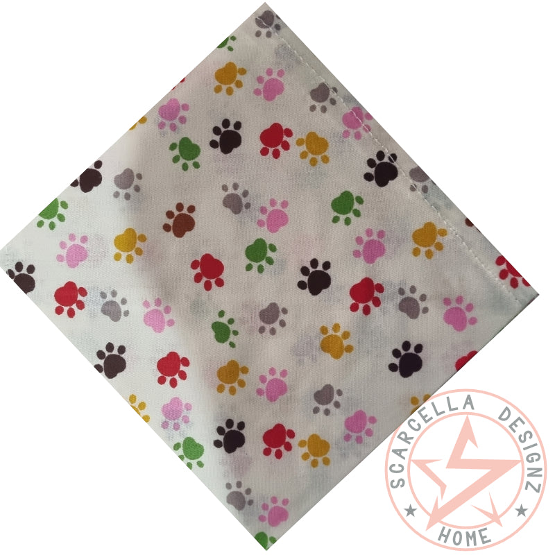 One Sided Printed Tie Up Cotton Pet Bandana