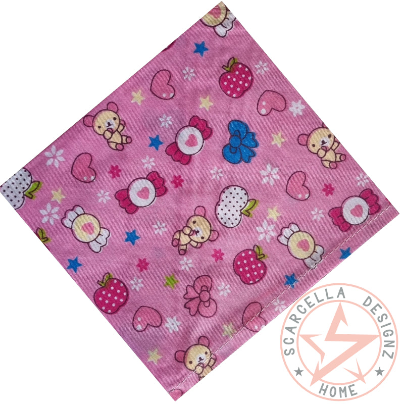 One Sided Printed Tie Up Cotton Pet Bandana
