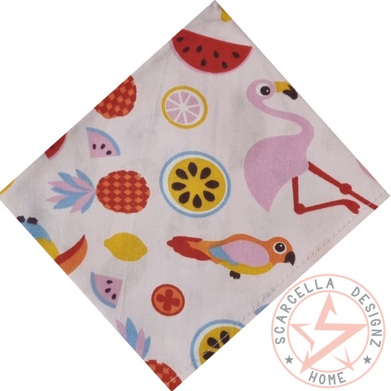 One Sided Printed Tie Up Cotton Pet Bandana
