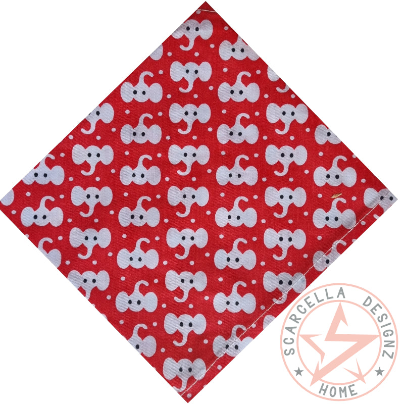 One Sided Printed Tie Up Cotton Pet Bandana