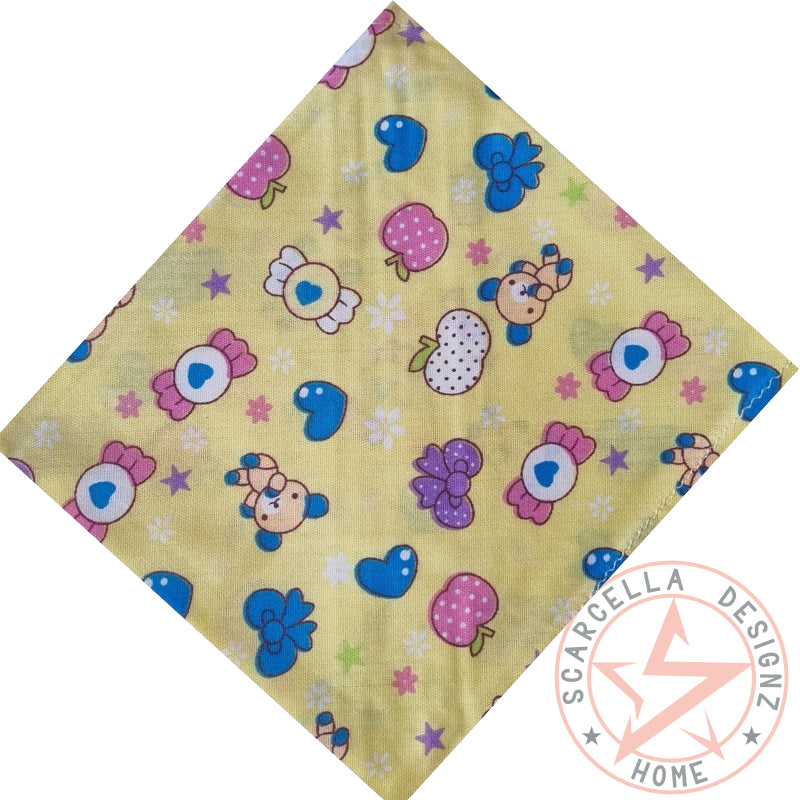 One Sided Printed Tie Up Cotton Pet Bandana