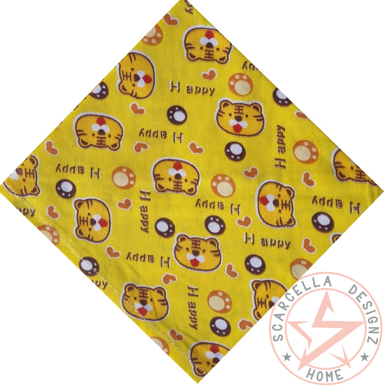 One Sided Printed Tie Up Cotton Pet Bandana