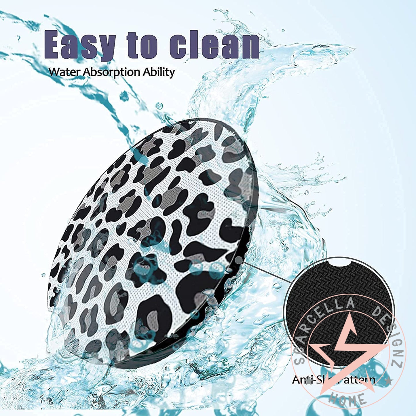 Round Car Coaster (Marble Leopard Designs)
