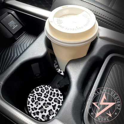 Round Car Coaster (Marble Leopard Designs)