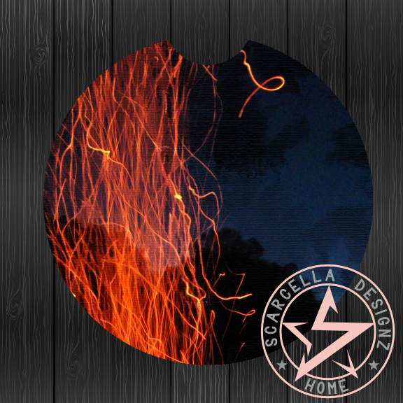 Round Car Coaster (Fire Designs)