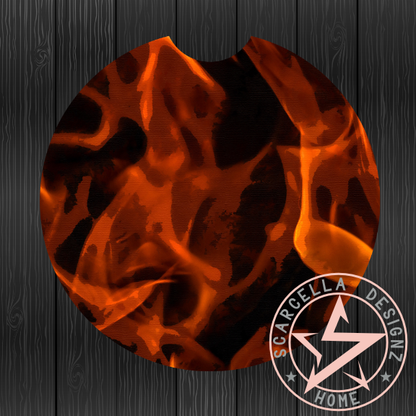 Round Car Coaster (Fire Designs)