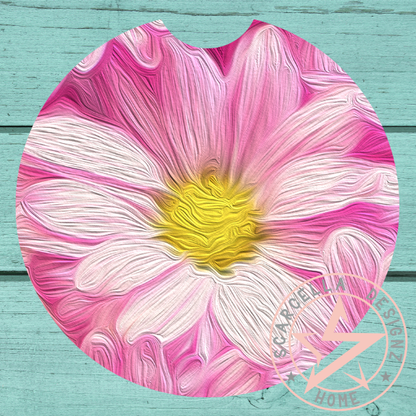 Round Car Coaster (Flower Designs)