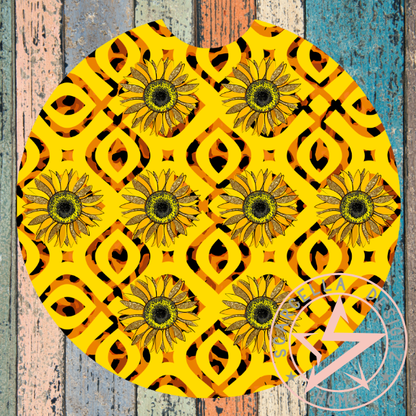 Round Car Coaster (Sunflower Designs)