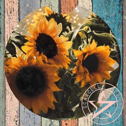 Round Car Coaster (Sunflower Designs)