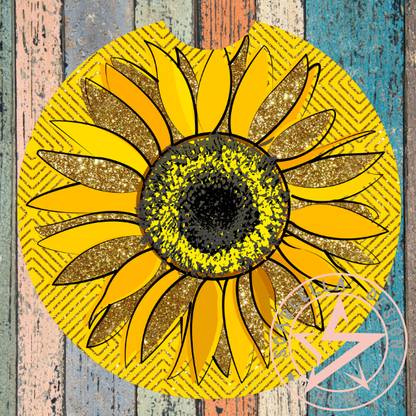 Round Car Coaster (Sunflower Designs)