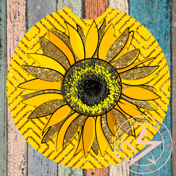 Round Car Coaster (Sunflower Designs)