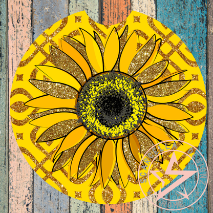 Round Car Coaster (Sunflower Designs)