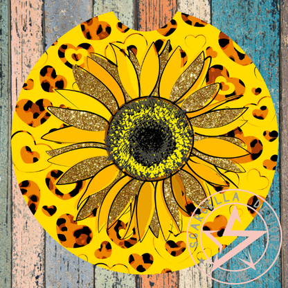 Round Car Coaster (Sunflower Designs)