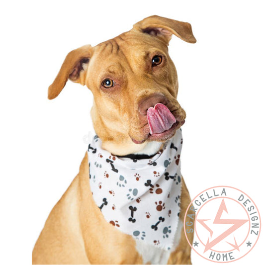 One Sided Printed Tie Up Cotton Pet Bandana