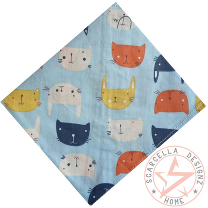 One Sided Printed Tie Up Cotton Pet Bandana