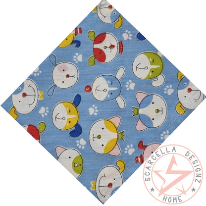 One Sided Printed Tie Up Cotton Pet Bandana