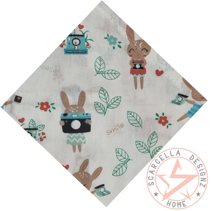 One Sided Printed Tie Up Cotton Pet Bandana