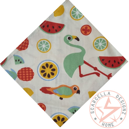 One Sided Printed Tie Up Cotton Pet Bandana